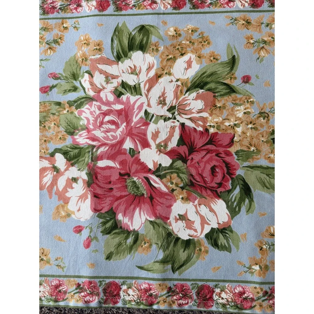 April Cornell Aqua Floral Placemats Set 4 Zinnia Garden New Condition